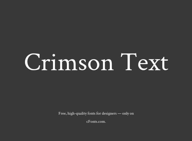 Crimson Text Font
