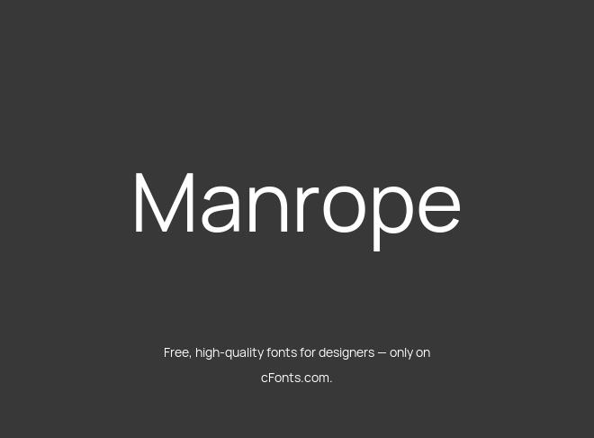 Manrope Font