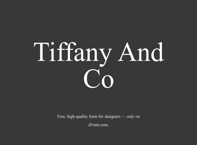 Tiffany And Co Font